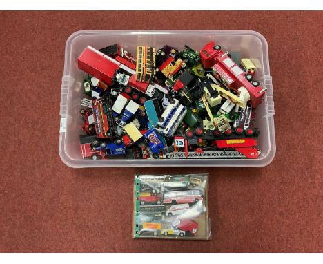 A Quantity of Diecast Model Vehicles by Lledo, EFE, Maisto, Dinky and other. Playworn.