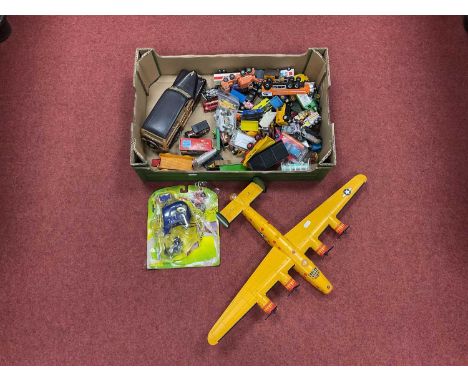 A Quantity of Diecast Model Vehicles, Aircraft by Maisto, Matchbox, Corgi and other. Playworn, small parts may be missing and