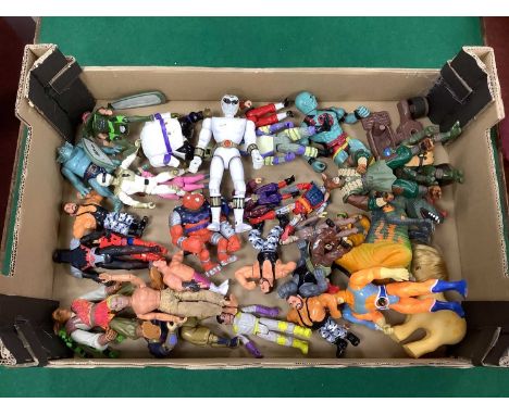 Approximately Thirty Circa 1980's/1990's Plastic Action Figures. Themes include Teenage Mutant Ninja Turtles, James Bond Jr.,