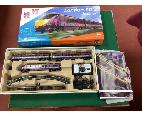 Hornby 'OO' Set #R1153 'London Olympics 2012 Train Set, comprising three car electric train, missing some track, untested, bo