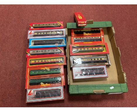 Fourteen boxed 00 coaches by Hornby, Airfix, Lima and others.
