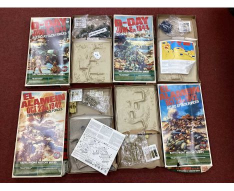 Four Boxed Airfix HO/OO Scale Battlefront History Series Detailed Plastic Model Kits. Comprising of D-Day June 6th 1944 Allie