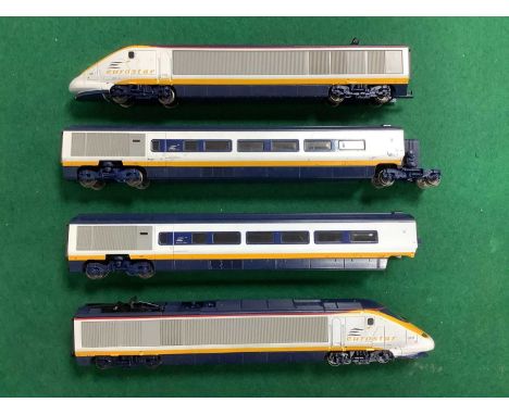 A Jouef HO scale four coach Eurostar train, untested and playworn.