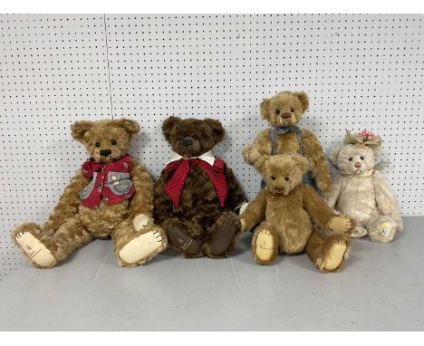 Five Gund Barton's Creek Collection Soft Bears. Four Rosalie Frischmann and One Marsha Friesen. To Include "Sammie", "John Th