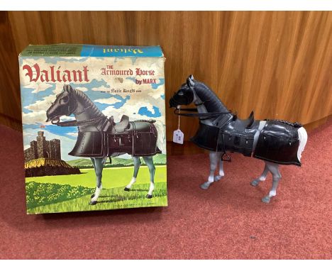 Valiant - The Armoured Horse by Marx 'From The Noble Knight Series', full length glue repair noted to underside of plastic ho