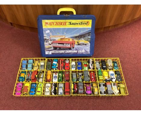 A Circa 1970's Matchbox Superfast Collector's Carrying Case together with approximately Fifty Matchbox 1-75 Series and simila