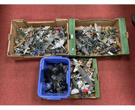 A Quantity of Diecast and Plastic (Kit Built) Military Model Aircraft By Corgi And Other. Mostly With Faults / Damage / Small