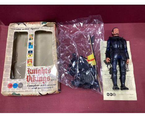 A Marx Toys Sir Cedric Plastic Figure. 'From The Knights &amp; Vikings Series', assembly instructions present, accessories in