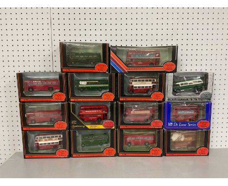 Fourteen 1:76th Scale Diecast Model Buses by EFE to include #23305 AEC RF Green Line, Boxed.