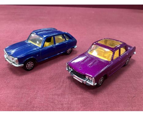 Two Original Corgi 'Whizzwheels', Rover 2000 TC in purple and Renault 16 in blue, both very good, unboxed.