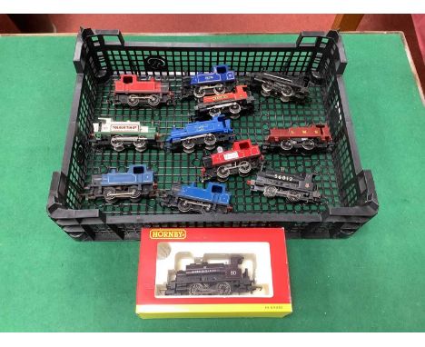 Twelve 00 gauge 0-4-0 tank engines by Triang and Hornby, including a boxed Collectors Club "Queen Elizabeth" (chimney missing