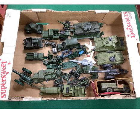 A Quantity of Original Diecast Toys, by Dinky, Britains, Matchbox and others, all with a Military theme (20+), all playworn.