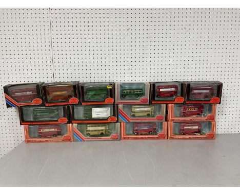 Fourteen 1:76th Scale Diecast Model Buses by EFE to include #15633 RM Routemaster Golden Jubilee, boxed.