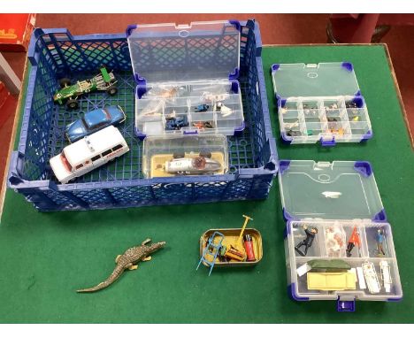 A Quantity of Corgi and Other Original Accessory Figures, including Graham Hill, Kojak, Strechers, etc, plus Dinky post box, 
