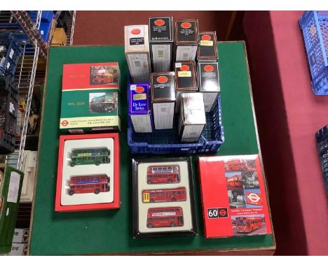 Fourteen 1:76th Scale Diecast Model Buses by EFE to include London Transport Musuem Limited Edition Bus Set #6 RML2296 &amp; 