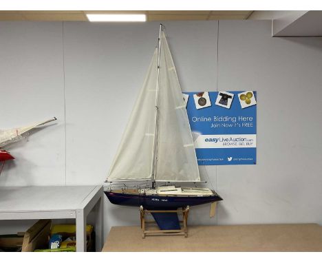 A Kit Built Wooden/Composite Construction Battery Operated Radio Control Pond Yacht. 'Hedda Nova' Fairwind. Features include 