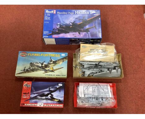 Three 1:72 Scale Plastic Model Military Aircraft Kits. By Revell, Airfix. To Include Revell #04670 Handley Page Halifax B Mk.