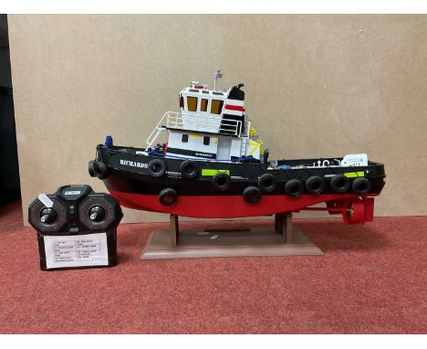 A Battery Operated Hobby Engine 'Ready To Run' Radio Controlled Model of a Tug Boat 'Richardson'. Features include rubber tyr