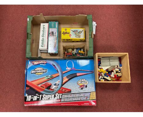 A Hot Wheels 10-In-1 Super Set, Two Eddie Stobart Model Commercial Diecast Vehicles by Corgi And Atlas Editions, A Small Quan