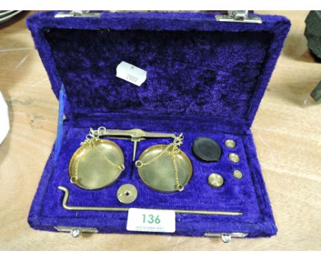 A set of antique jewellers scales.