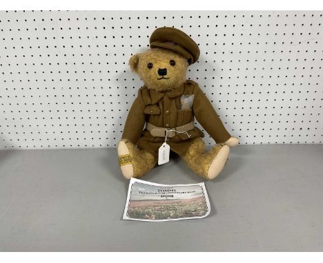 A Merrythought "Tommy" The World War I Centenary Bear. Hand crafted in England Exclusively for Danbury Mint. With Certificate