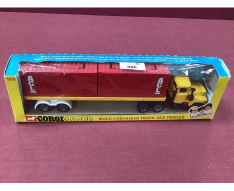 Corgi Major No 1106 Mack Container Truck and Trailer, overall very good plus/ excellent, boxed.