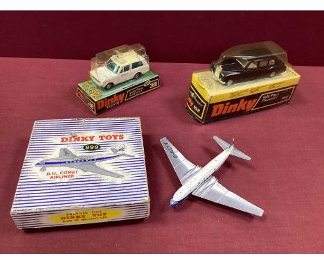 Three Original Dinky Toys No 152 Rolls Royce Phantom V, very good except 'Flying Lady' missing, bubble pack, cracked/ No 268 