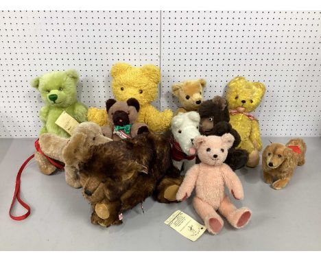 Eleven Soft Toys / Teddy Bears. To Include A Martin Germany Bear "Annabel" Limited Edition No.138 of 999 pieces, A Clemens Sp