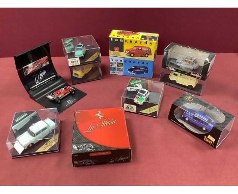 Ten 1:43rd Scale Diecast Model Vehicles by Vitesse, IXO, Lledo, Hot Wheels and other to include Vanguards Ford Transit Van Mk
