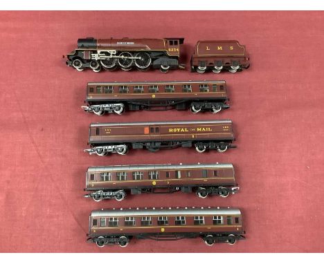 A Hornby OO gauge LMS express train, comprising "Duchess of Abercorn" 4-6-2 locomotive and tender, three coaches and a Royal 