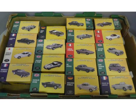 Eighteen Atlas Classic sports cars, boxed 