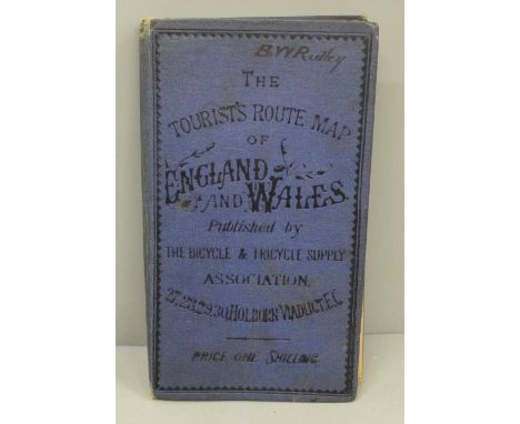 The Tourist's Route Map of England and Wales, Published by The Bicycle and Tricycle Supply Association 