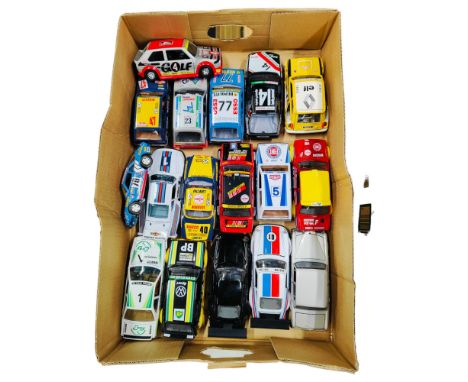 BOX LOT OF MODEL RALLY CARS ETC MOSTLY BURAGO 