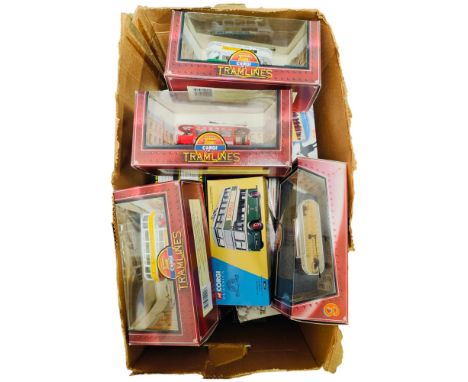 BOX LOT OF BOXED MODEL BUSES 