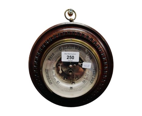 VICTORIAN OPEN ESCAPEMENT MAHOGANY BAROMETER 