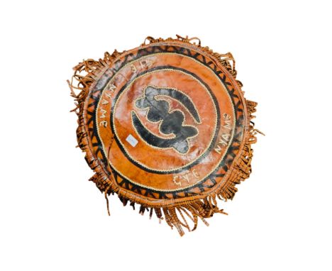 VINTAGE NATIVE LEATHER KNEEL CUSHION 
