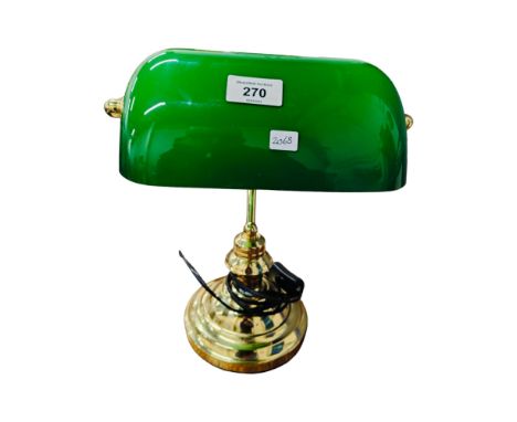 GREEN GLASS BANKERS LAMP