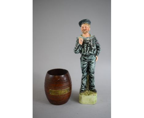 An Austrian Ceramic Study of a Sailor together with Tobacco Pot (Lid Missing) with Brass Plaque inscribed 'From the Teak of H