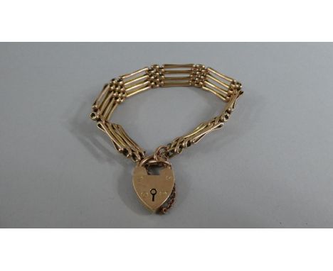 A 9ct Rose Gold Gate Bracelet. 13.6gms 
