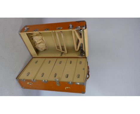 An Early 20th Century Fitted Cabin Trunk with Five Inner Drawers and Fitted Storage Compartment. 103cms High