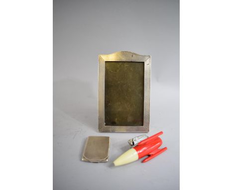 A Silver Birmingham Hallmarked engine Turned Match Holder with Engraving to Inner Lid D.D, March 30th 1902-1927, Together wit