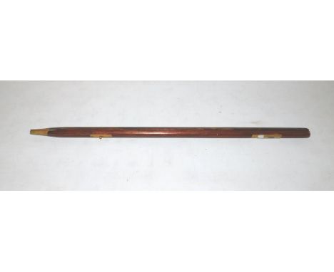 A surveyor's wooden and brass military pace stick, DEN, 461/7136 1987, 91.5cm long.