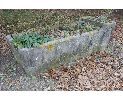 A concrete water trough, 195cm length, 72cm wide, 60cm high.To be viewed on site at Grange Lodge, Irnham Road, Corby Glen, NG