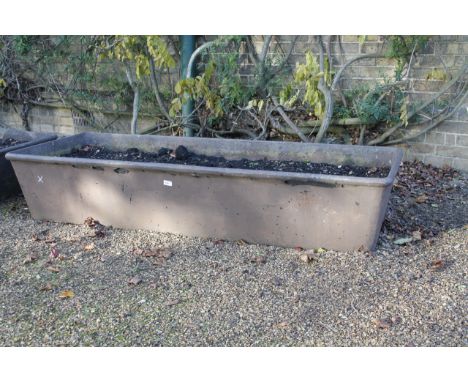 A cast iron rectangular trough, 36cm x 69cm x 180cm.Viewing & Collection: Viewing is online only from imagery and description