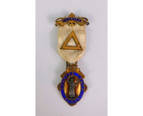 A Masonic silver and enamel Founder's jewel, Chapter Truth, No 944, London 1908, boxed.