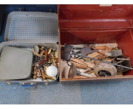 Victorian books and curios relating to the kitchen, breweriana and trades, in a tin trunk, etc.
