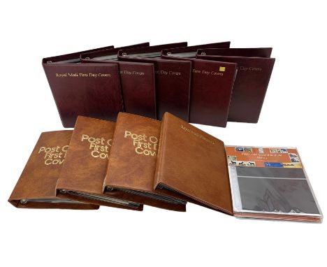 Mostly Queen Elizabeth II Great British first day covers, many with special postmarks and printed addresses, housed in eight 