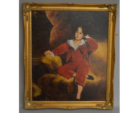 A 19th century oil on canvas portrait of a boy in period clothing. Signed "Wilson" to bottom right. Framed 70cm x 59cm.
