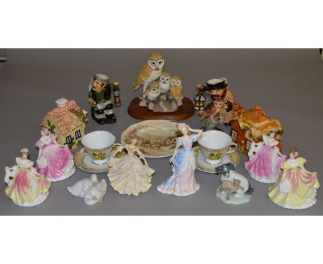 Mixed lot of ceramics including Leonardo figures and Nao etc