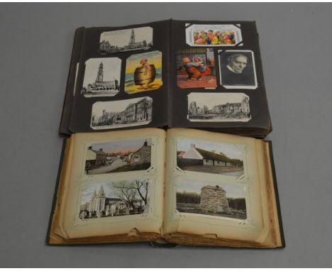 2 vintage postcards albums containing various vintage examples